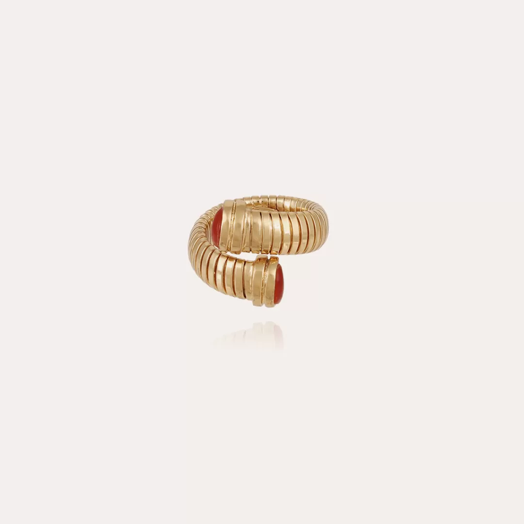 Gas Bijoux Bague Antigone Doree-Cornaline