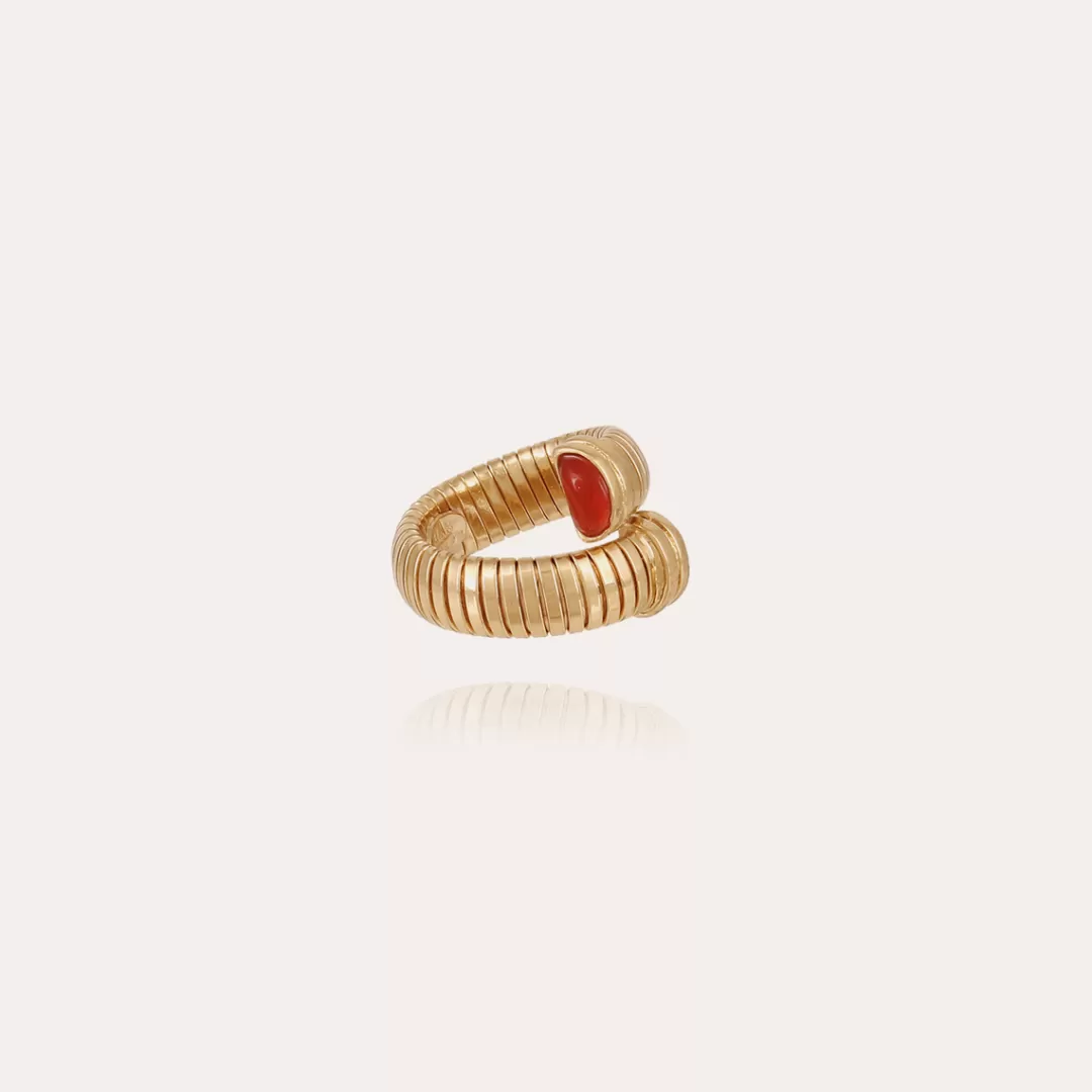 Gas Bijoux Bague Antigone Doree-Cornaline
