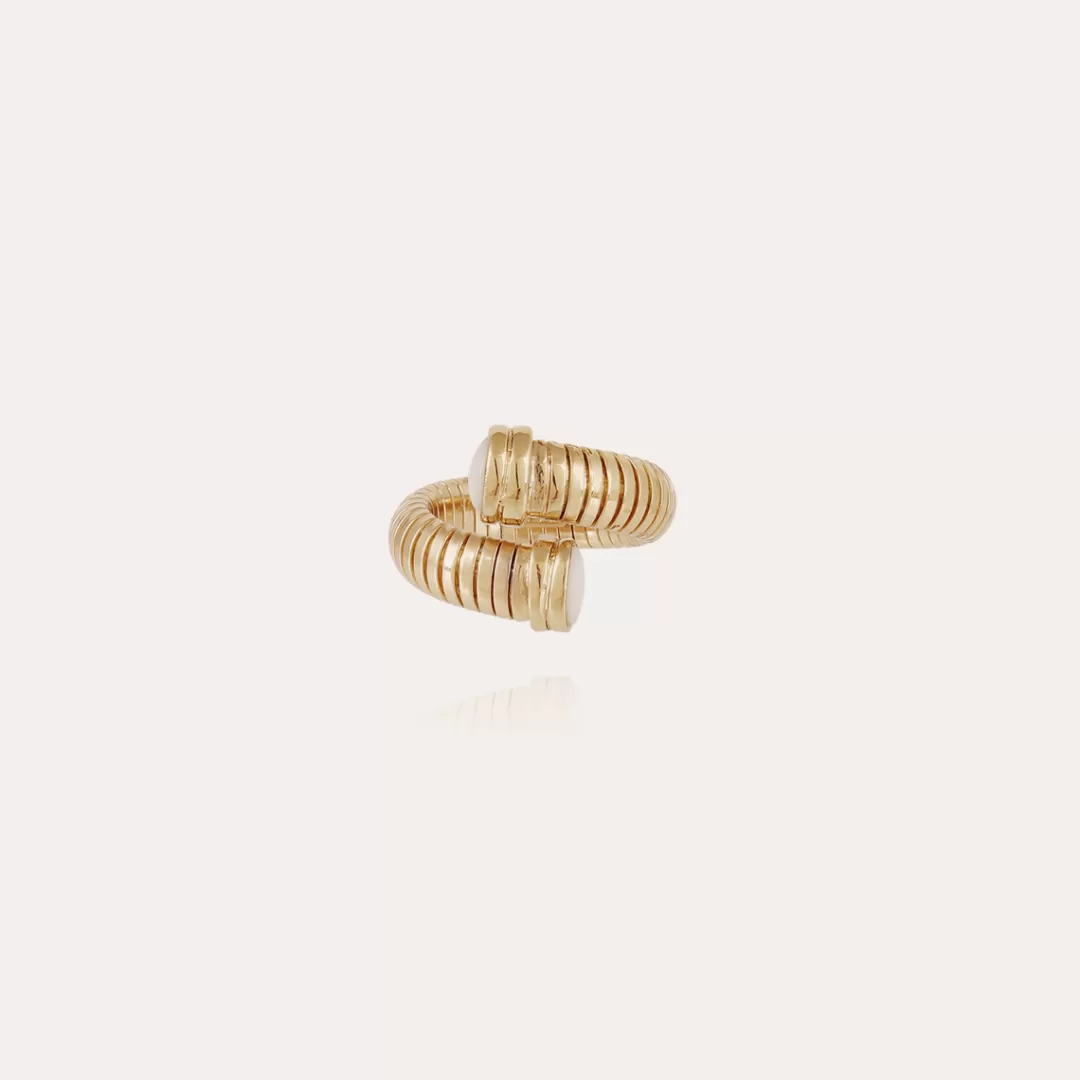 Gas Bijoux Bague Antigone Doree-Nacre Blanche