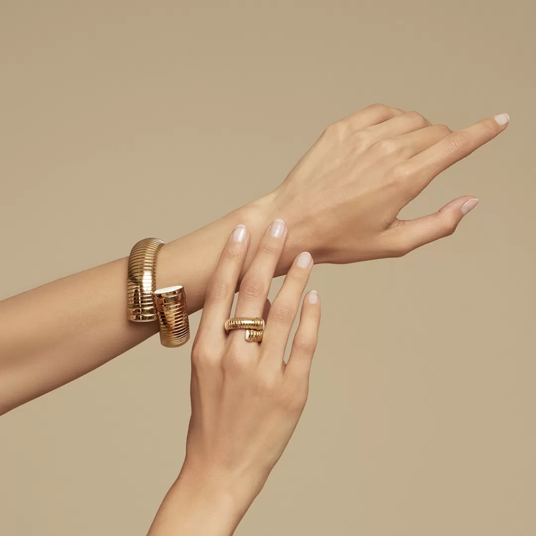 Gas Bijoux Bague Antigone Doree-Nacre Blanche