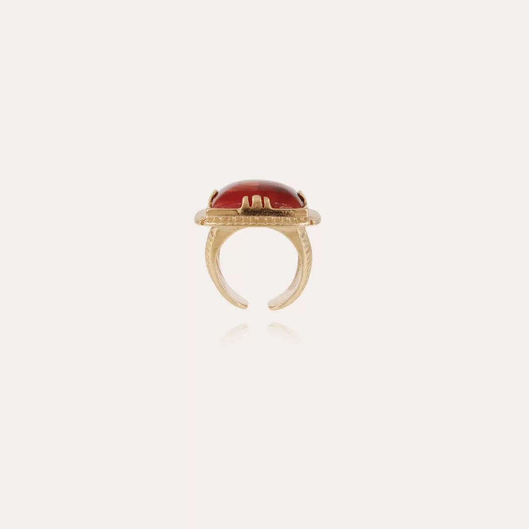 Gas Bijoux Bague Arty Chevaliere Doree-Cornaline