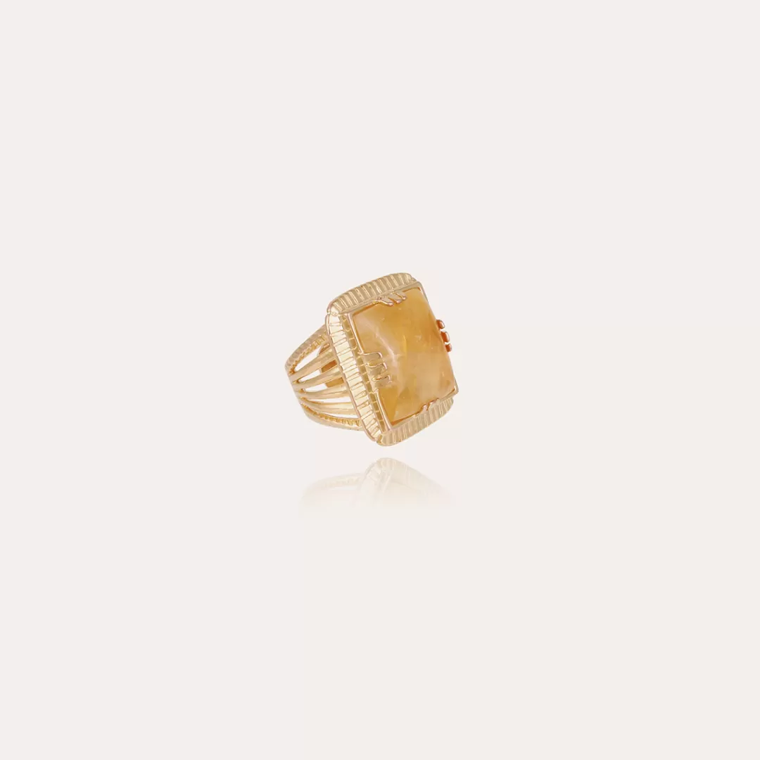 Gas Bijoux Bague Arty Chevaliere Doree-Hematoide Jaune