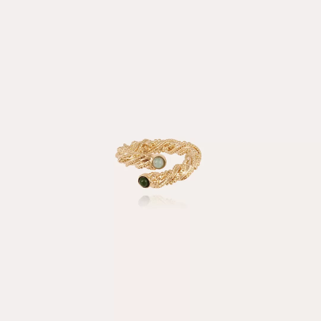 Gas Bijoux Bague Bonnie Liane Cabochons Doree