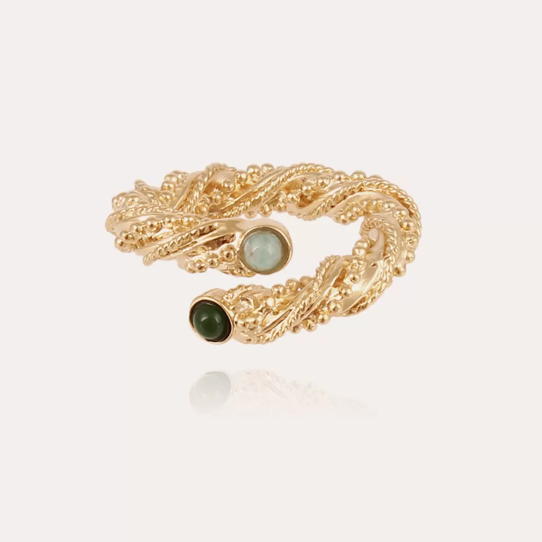 Gas Bijoux Bague Bonnie Liane Cabochons Doree