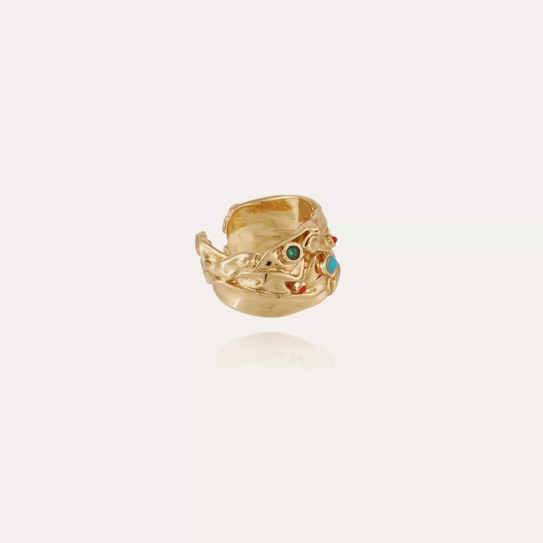 Gas Bijoux Bague Compression Cabochons Doree