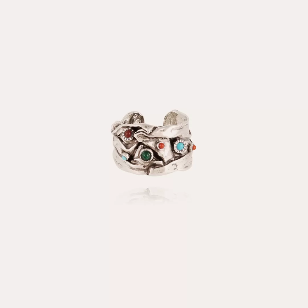 Gas Bijoux Bague Compression Cabochons Homme Argentee