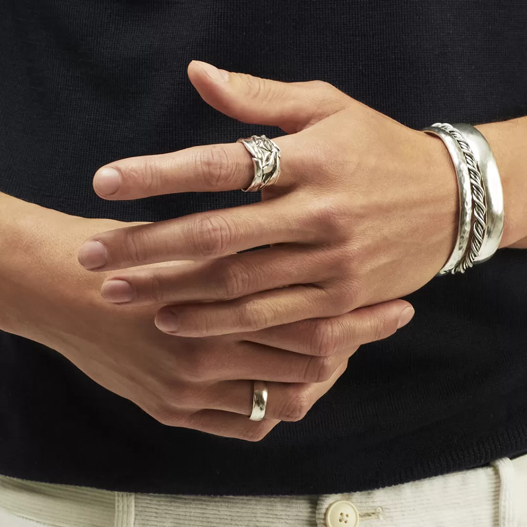 Gas Bijoux Bague Compression Homme Argentee