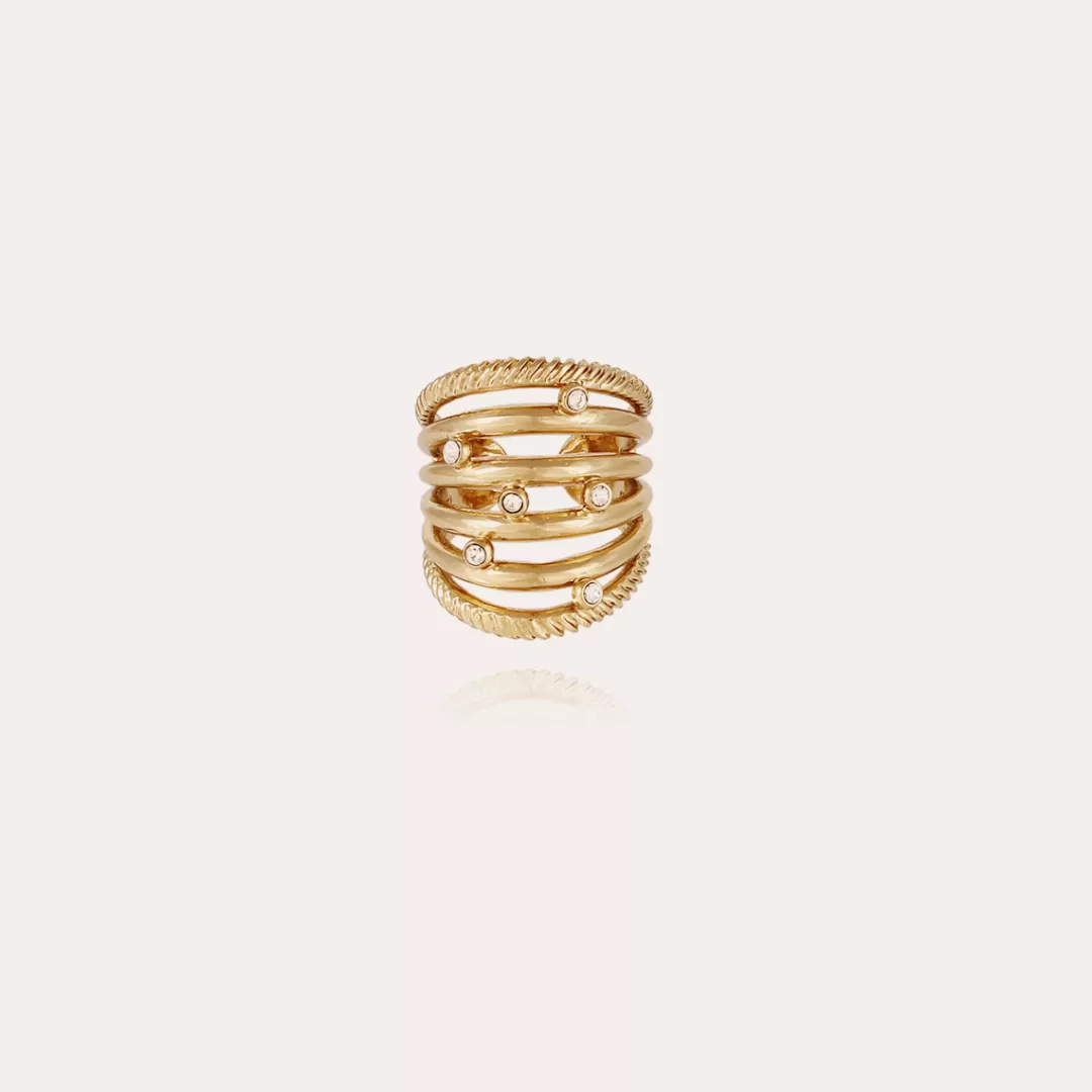 Gas Bijoux Bague Etincelle Cabochons Doree