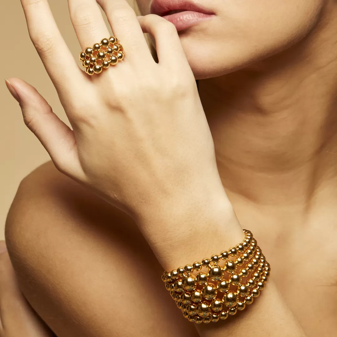 Gas Bijoux Bague Multiperla Doree