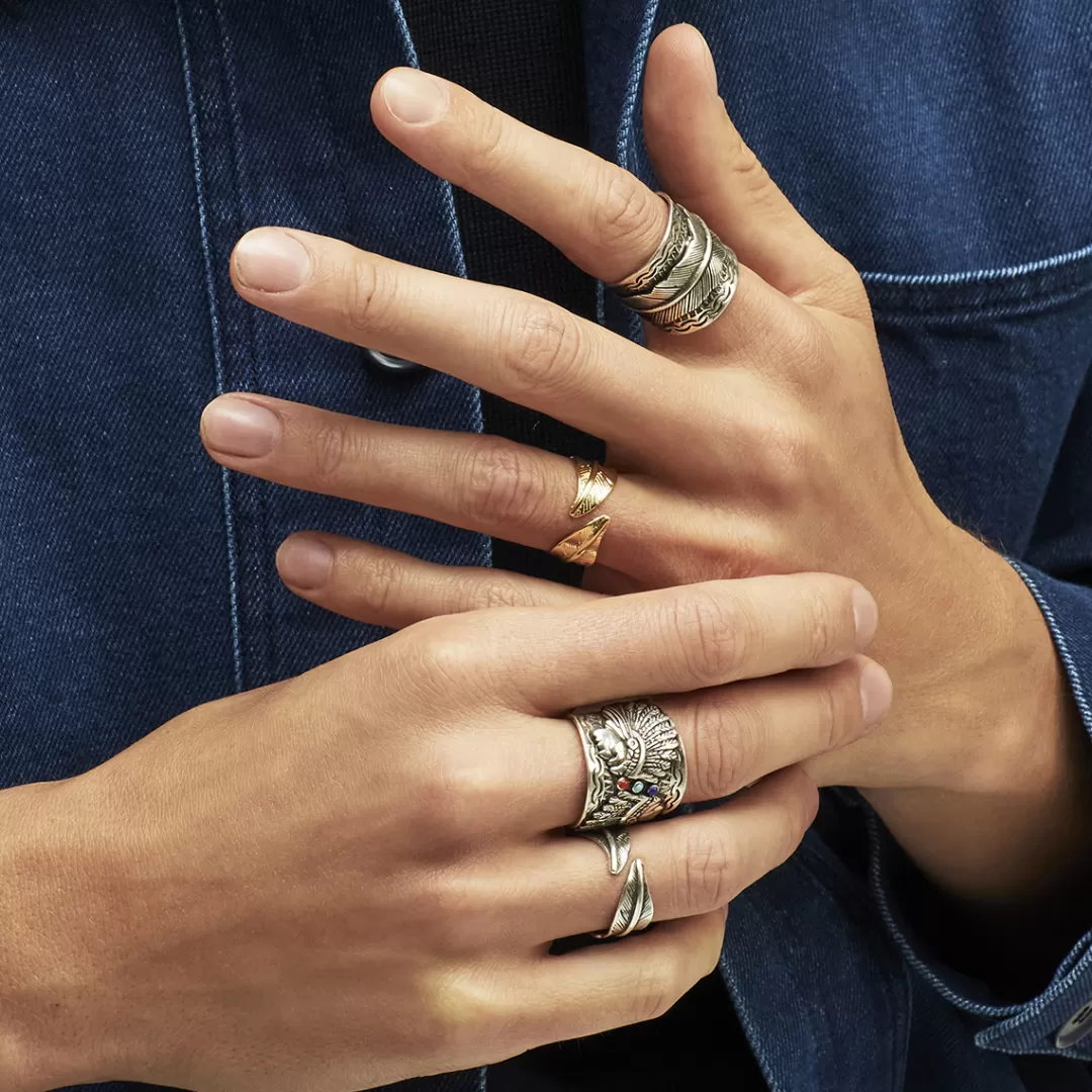 Gas Bijoux Bague Penna Homme Argentee