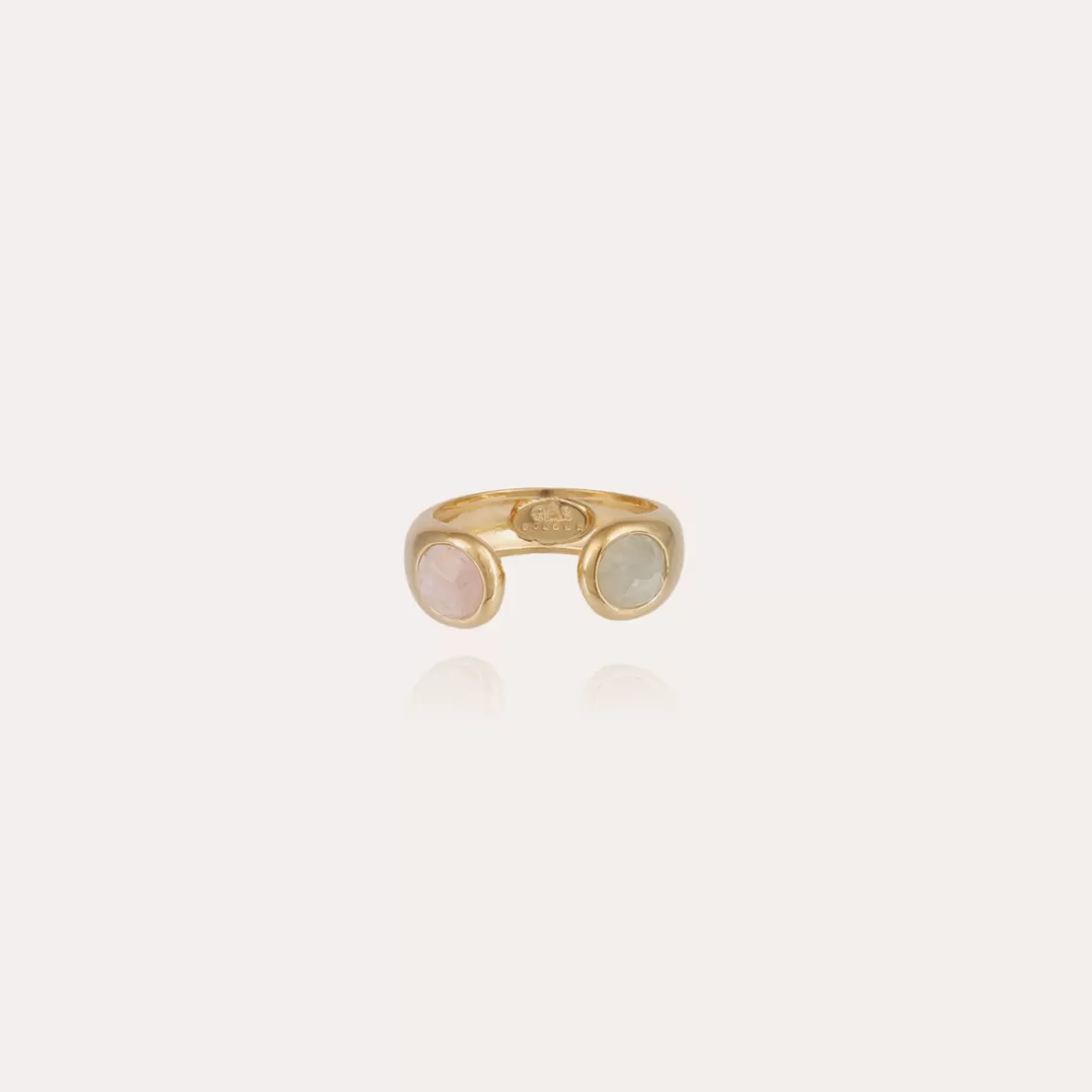 Gas Bijoux Bague Saint Germain Doree-Hematoide Rouge & Fluorine