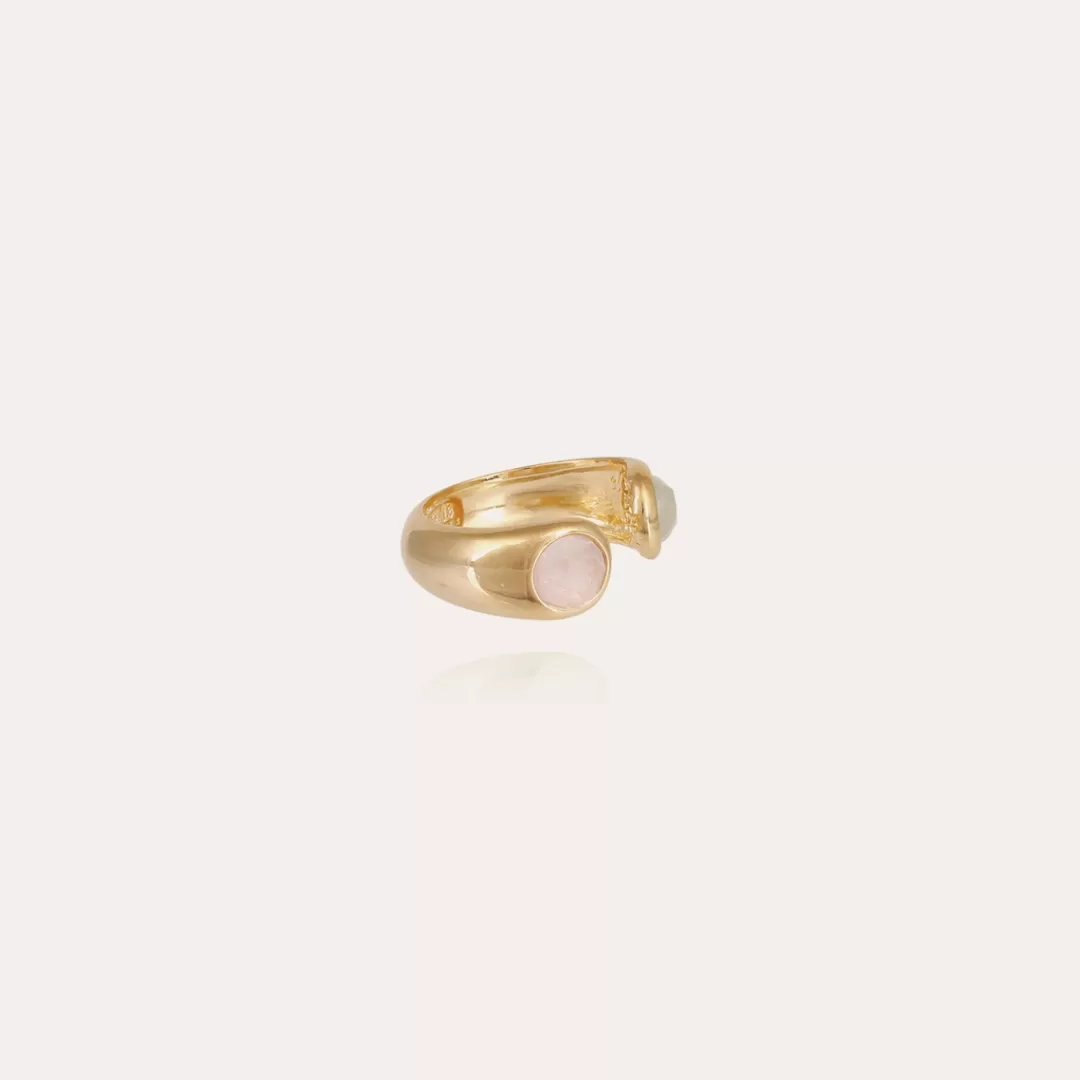 Gas Bijoux Bague Saint Germain Doree-Hematoide Rouge & Fluorine