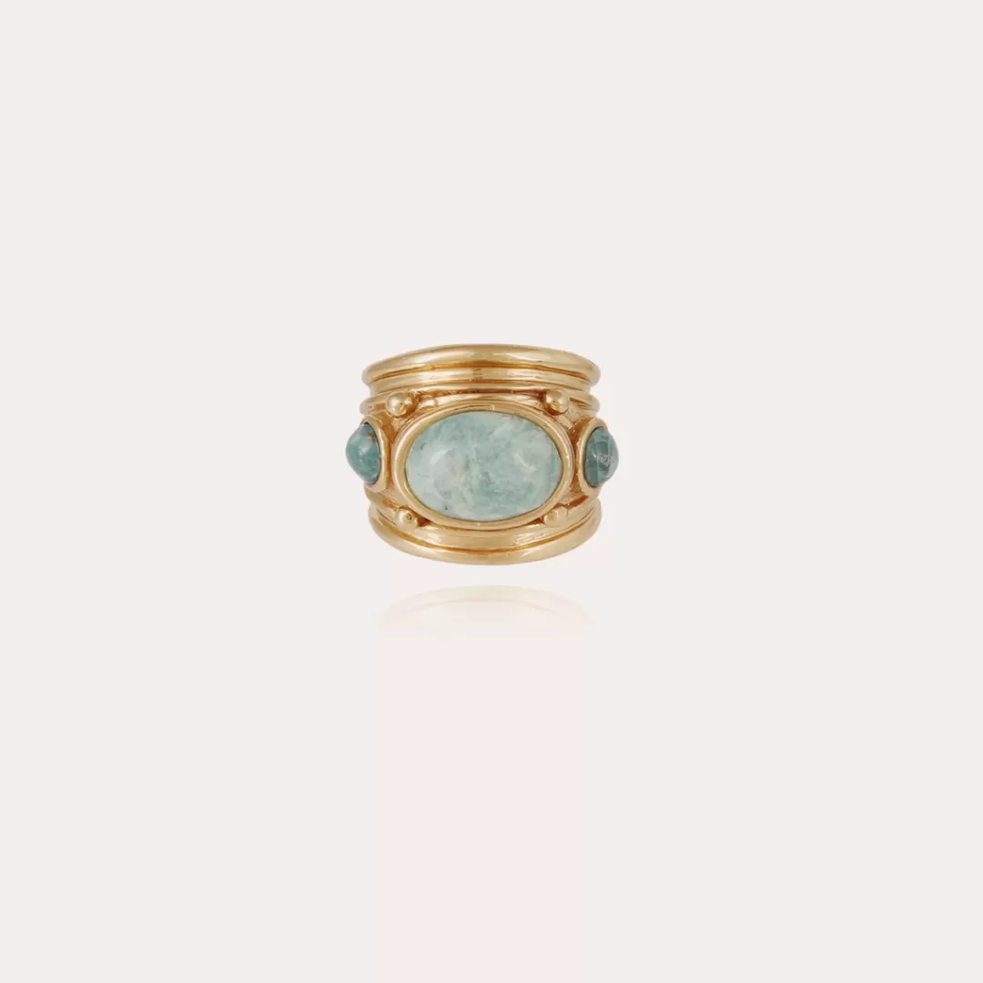 Gas Bijoux Bague Simone Doree-Amazonite & Apatite Bleue