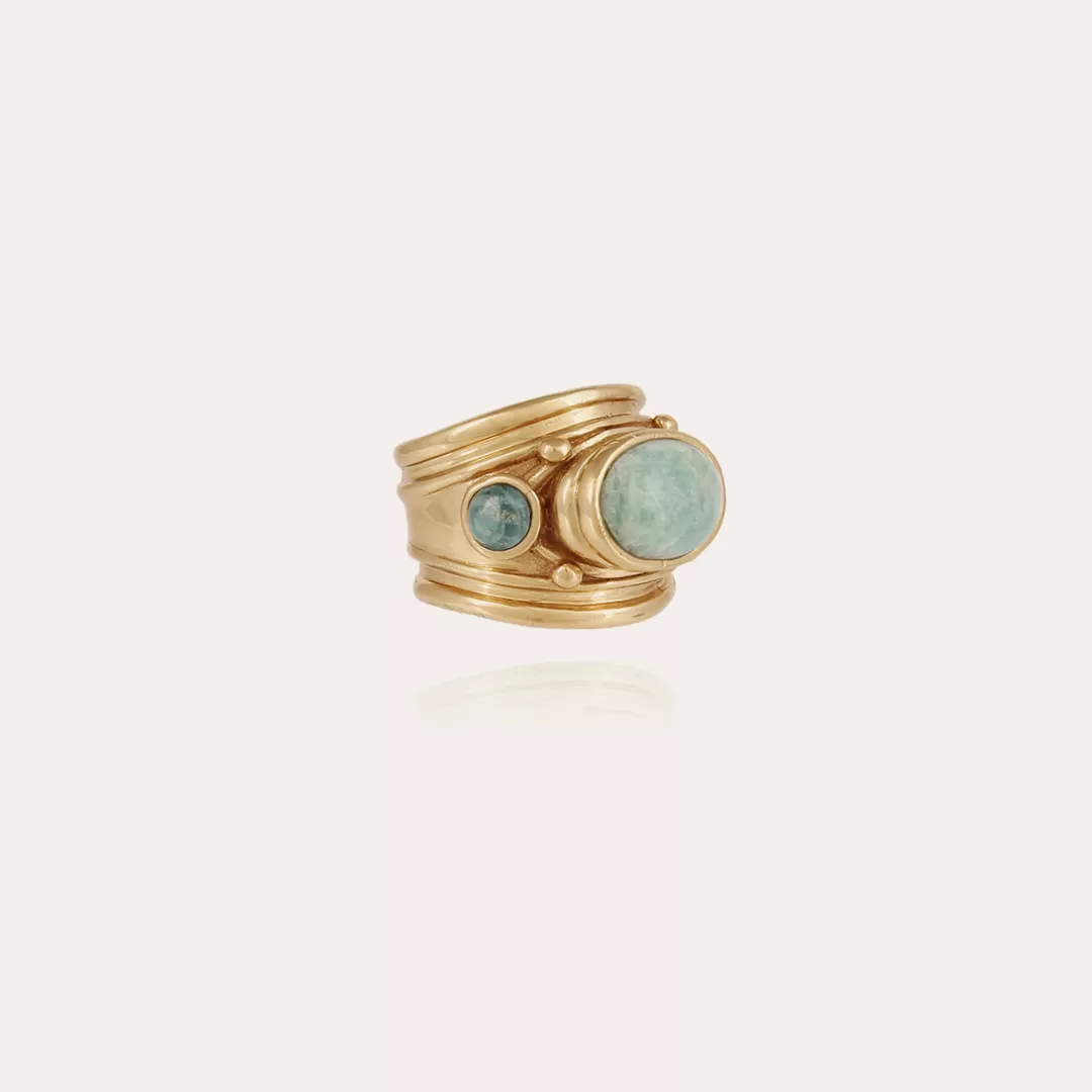 Gas Bijoux Bague Simone Doree-Amazonite & Apatite Bleue