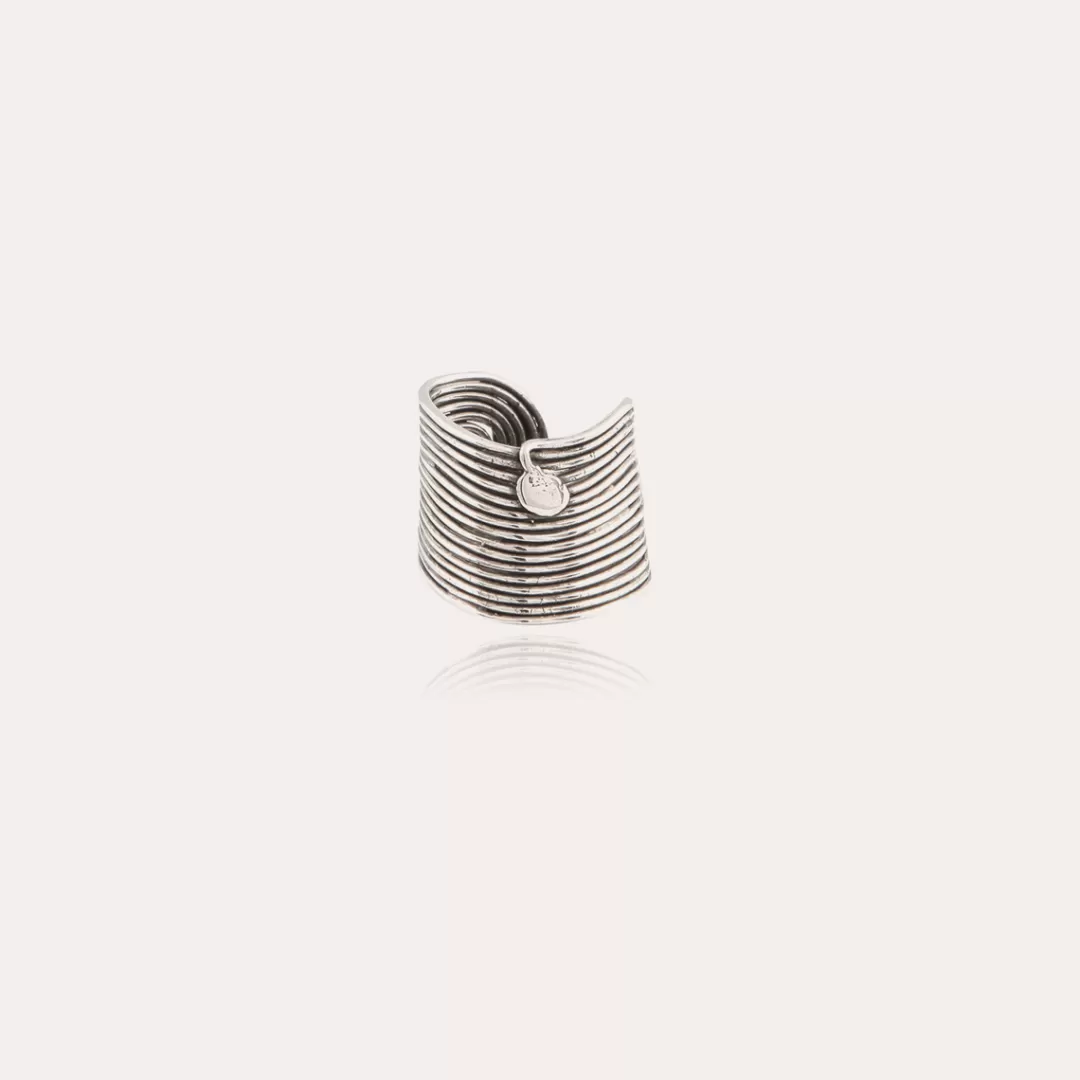 Gas Bijoux Bague Wave Homme Argentee