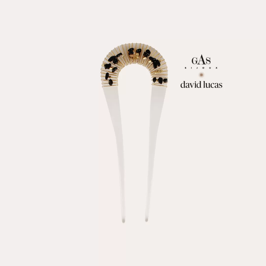 Gas Bijoux Bijou De Cheveux Caliste David Lucas Grand Modele Acetate Dore-Transparent