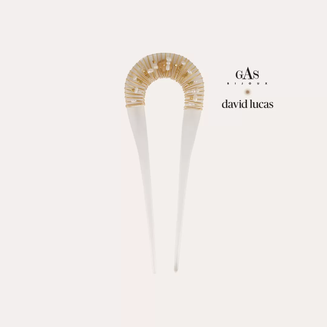 Gas Bijoux Bijou De Cheveux Caliste David Lucas Grand Modele Acetate Dore-Transparent