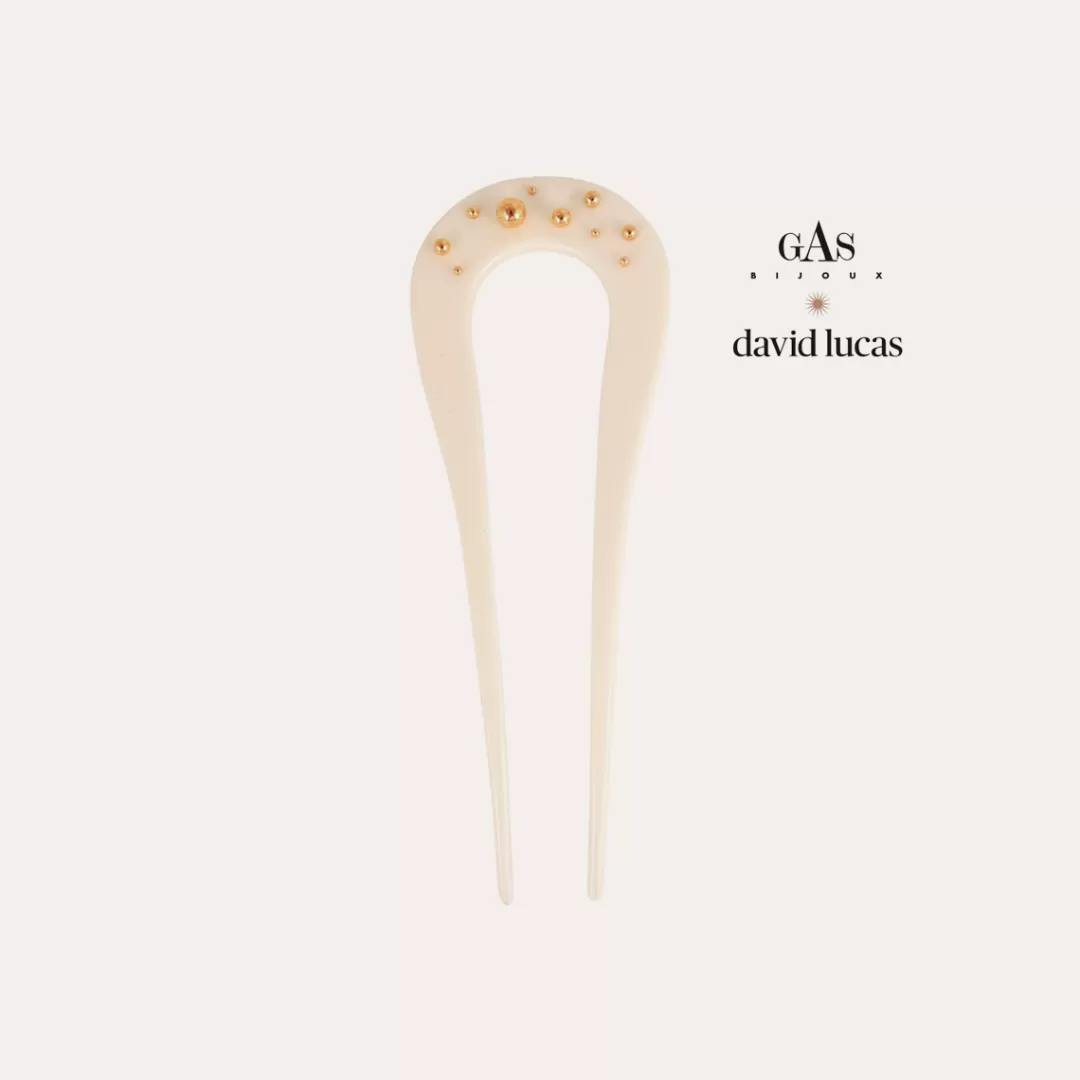 Gas Bijoux Bijou De Cheveux Celeste David Lucas Grand Modele Acetate Dore-Ivoire