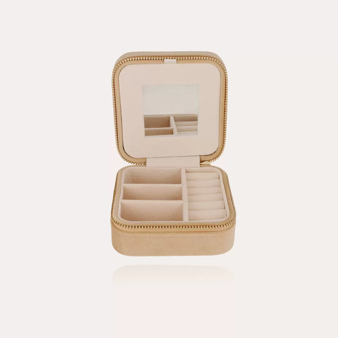 Gas Bijoux Boite A Bijoux Velours Petit Modele-Beige