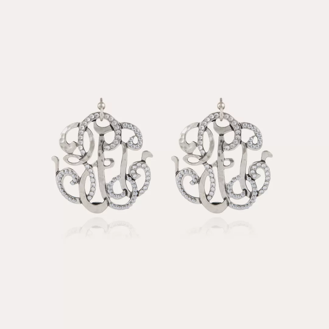 Gas Bijoux Boucles D'Oreilles Arabesque Grand Modele Argentees