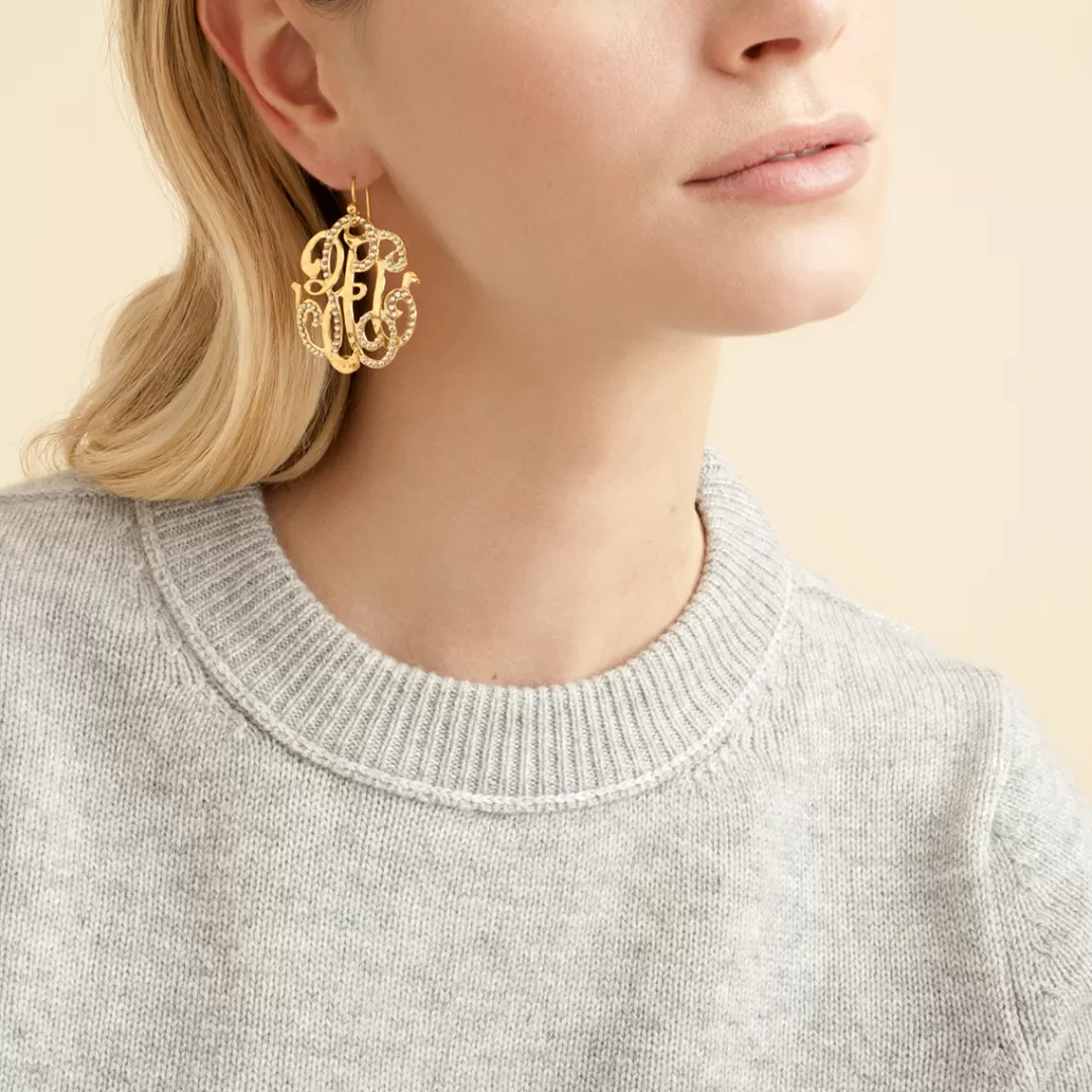 Gas Bijoux Boucles D'Oreilles Arabesque Grand Modele Dorees