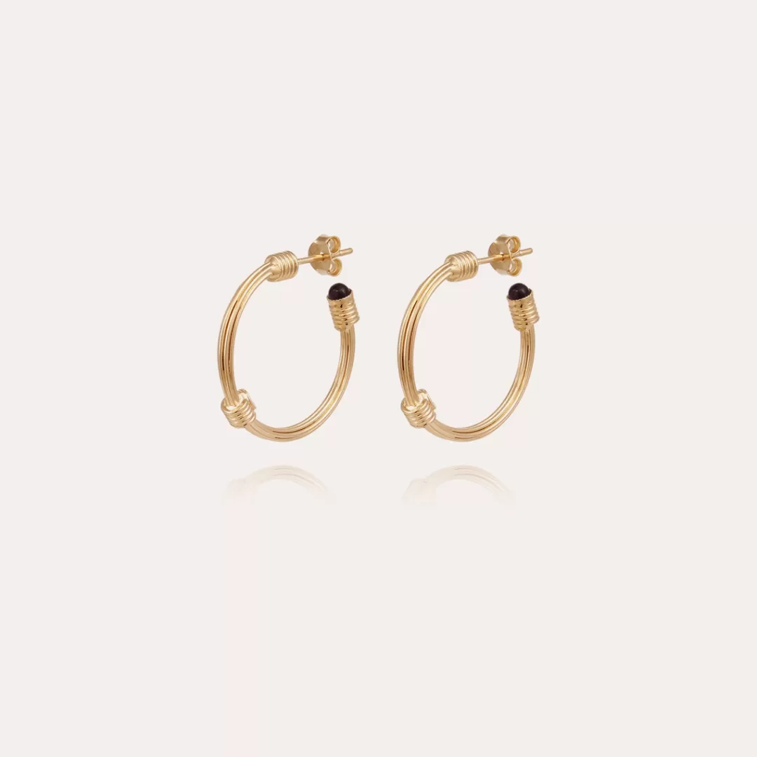 Gas Bijoux Boucles D'Oreilles Ariane Cabochons Mini Dorees