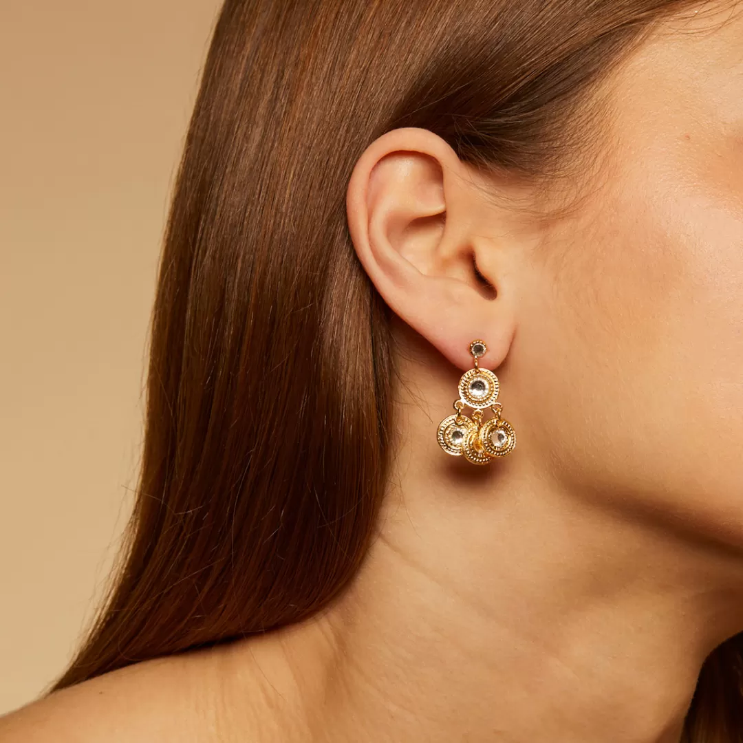 Gas Bijoux Boucles D'Oreilles Arlequin Dorees