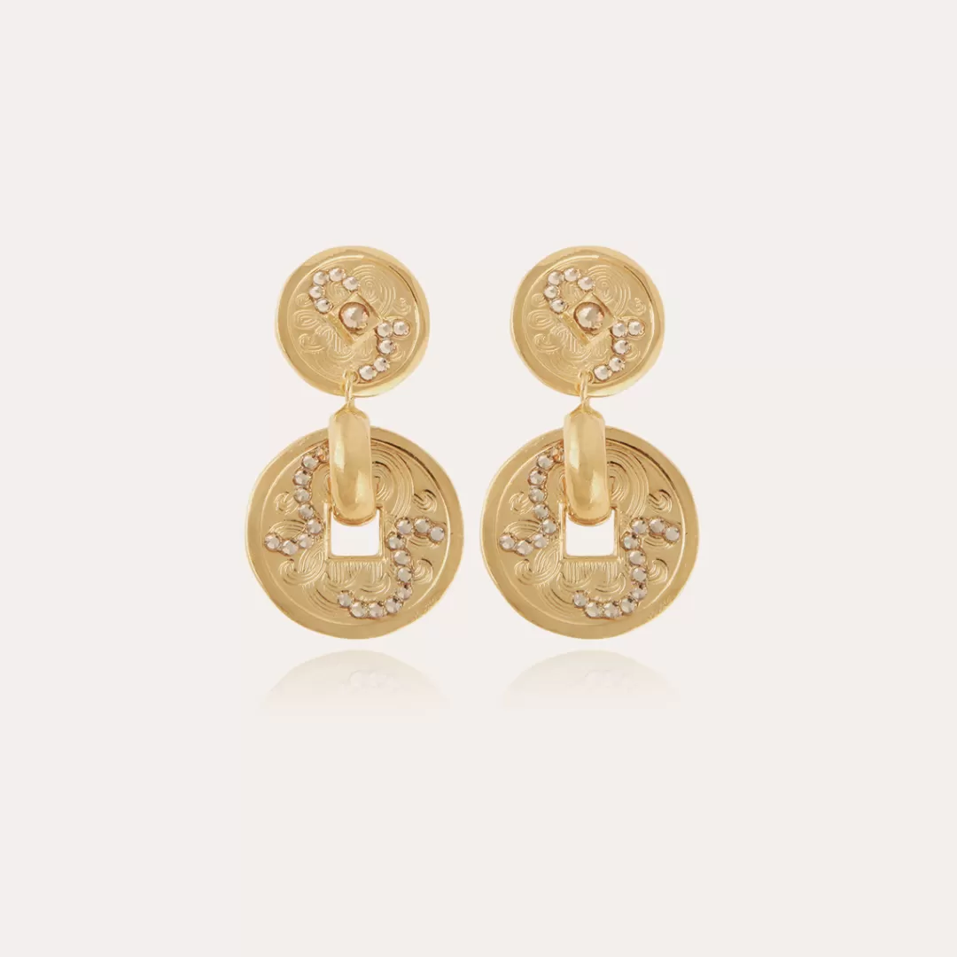 Gas Bijoux Boucles D'Oreilles Aurelia Strass Dorees