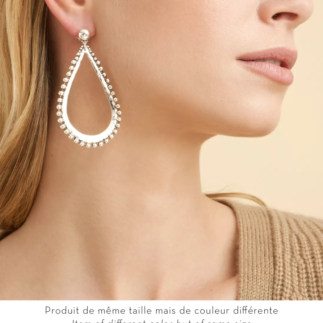 Gas Bijoux Boucles D'Oreilles Bibou Cabochon Argentees