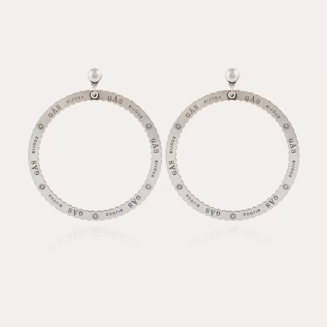 Gas Bijoux Boucles D'Oreilles Bolduc Grand Modele Argentees