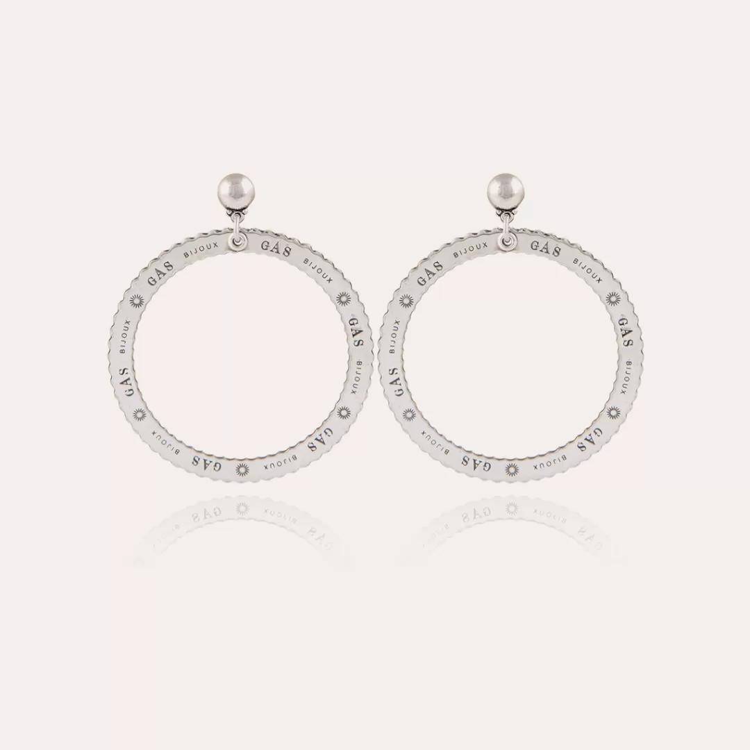 Gas Bijoux Boucles D'Oreilles Bolduc Petit Modele Argentees