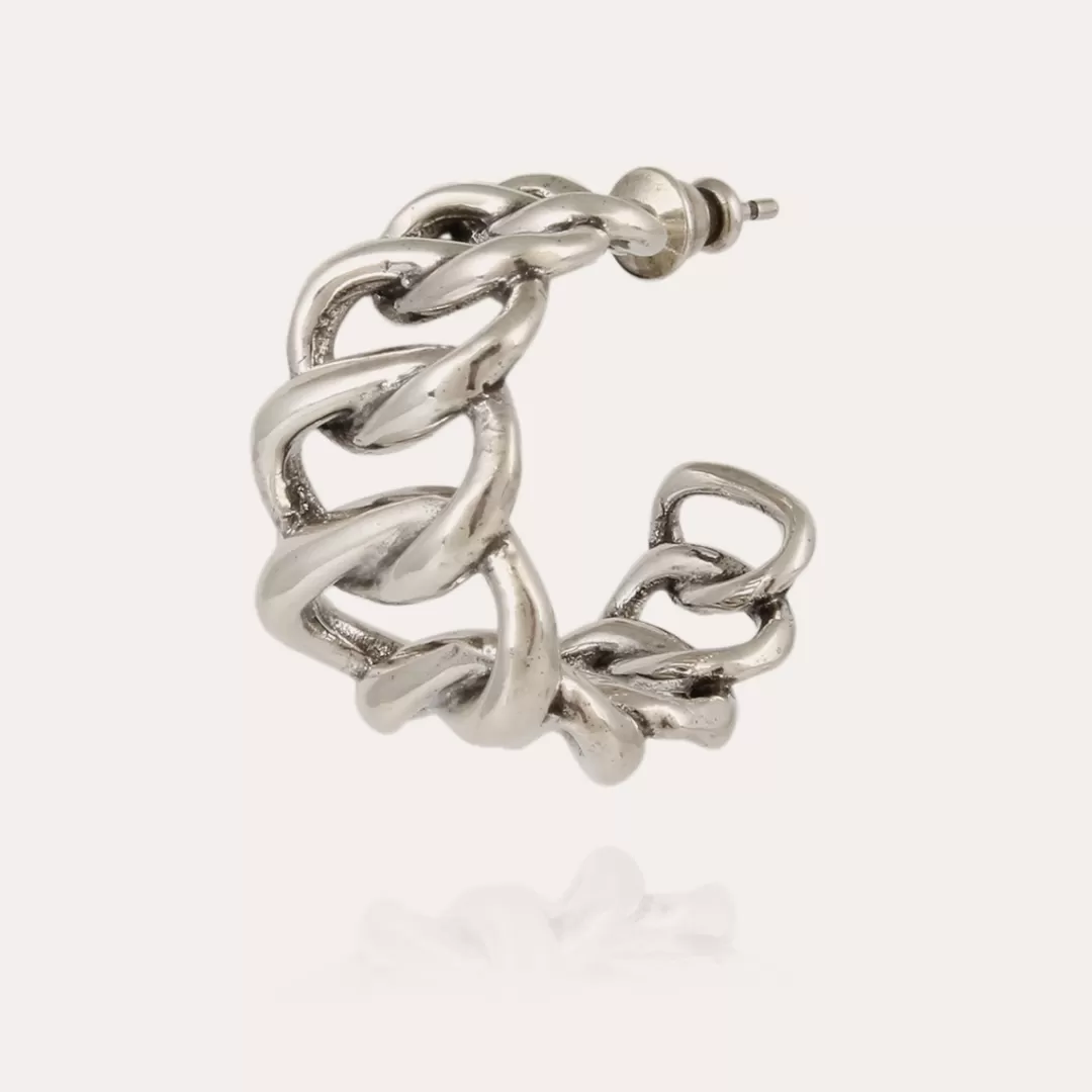 Gas Bijoux Boucles D'Oreilles Bronx Creoles Argentees