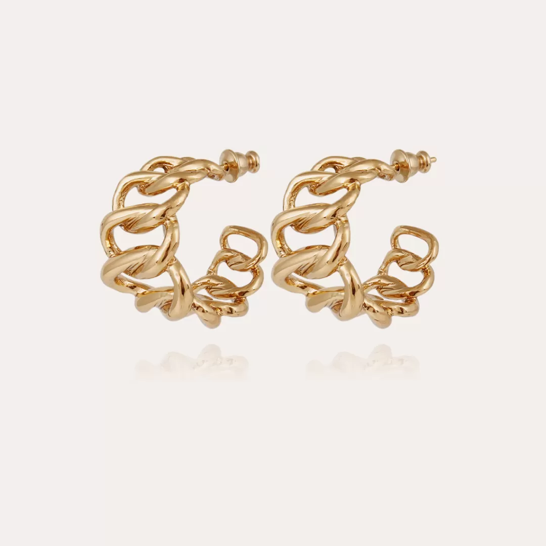 Gas Bijoux Boucles D'Oreilles Bronx Creoles Dorees