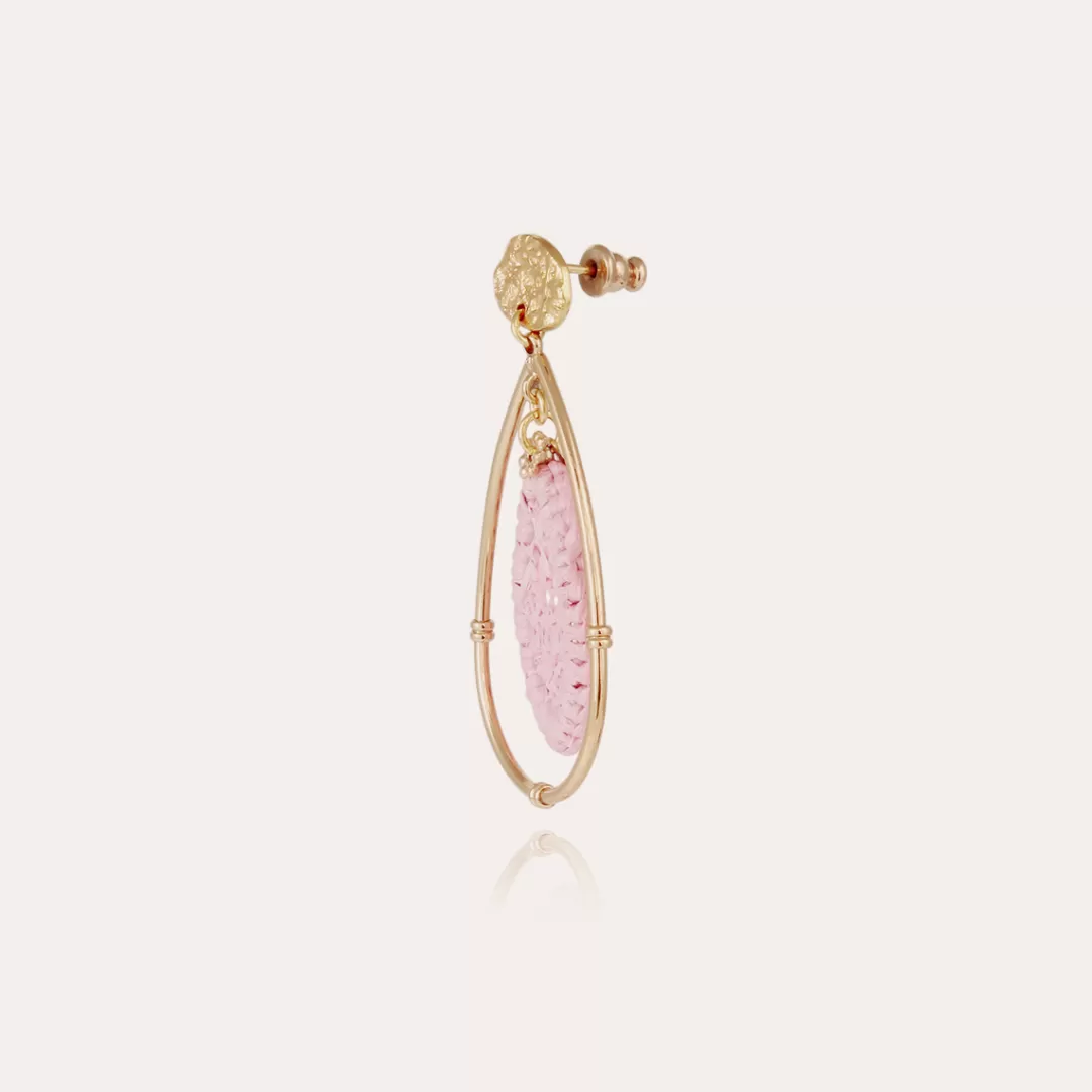 Gas Bijoux Boucles D'Oreilles Cage Raphia Grand Modele Dorees