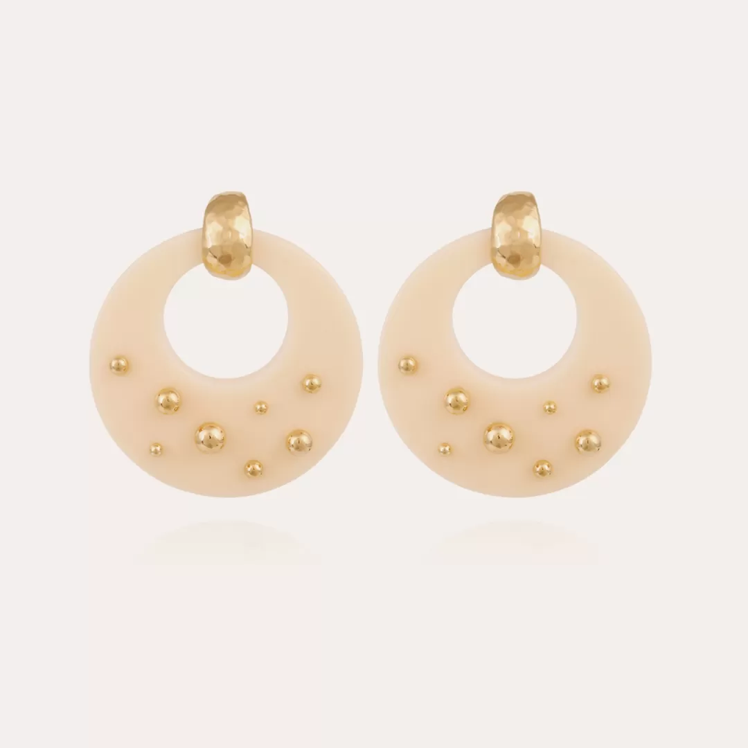 Gas Bijoux Boucles D'Oreilles Cassiope Acetate Dorees-Ivoire