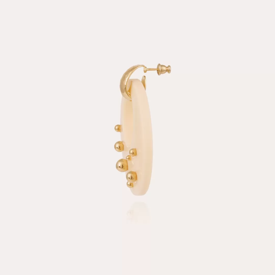 Gas Bijoux Boucles D'Oreilles Cassiope Acetate Dorees-Ivoire