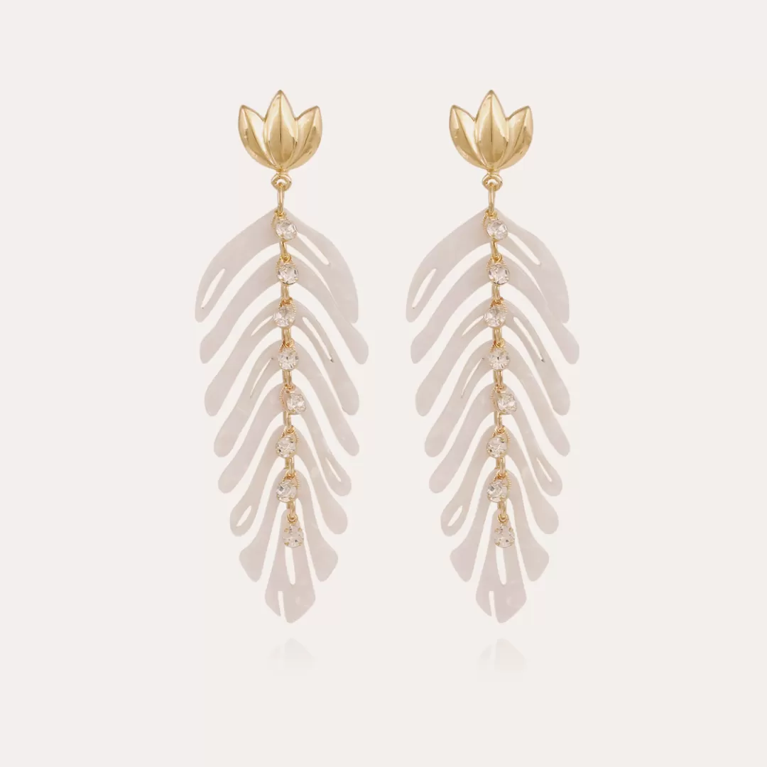 Gas Bijoux Boucles D'Oreilles Cavallo Acetate Dorees-Ivoire