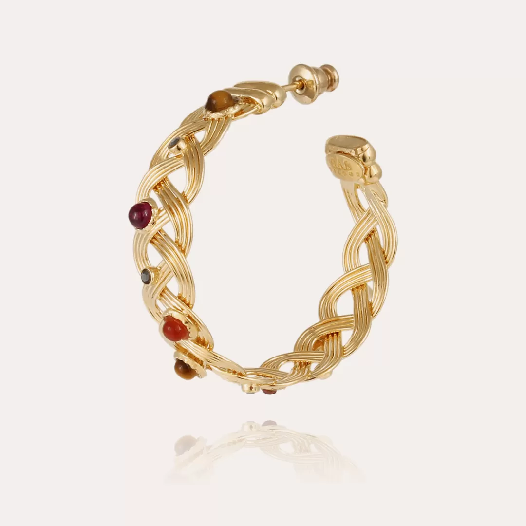 Gas Bijoux Boucles D'Oreilles Cesaria Cabochons Dorees