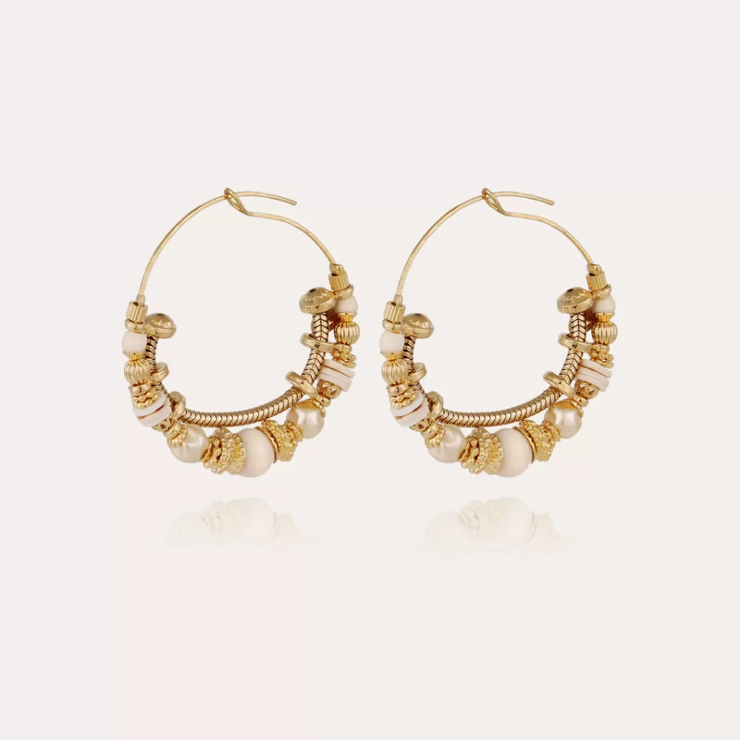 Gas Bijoux Boucles D'Oreilles Comedia Serti Petit Modele Dorees