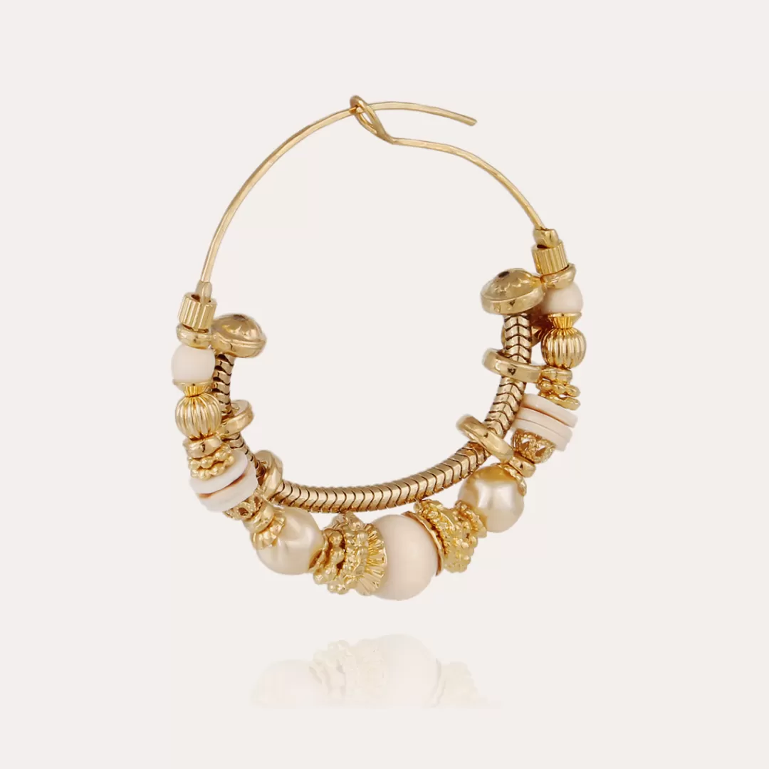 Gas Bijoux Boucles D'Oreilles Comedia Serti Petit Modele Dorees