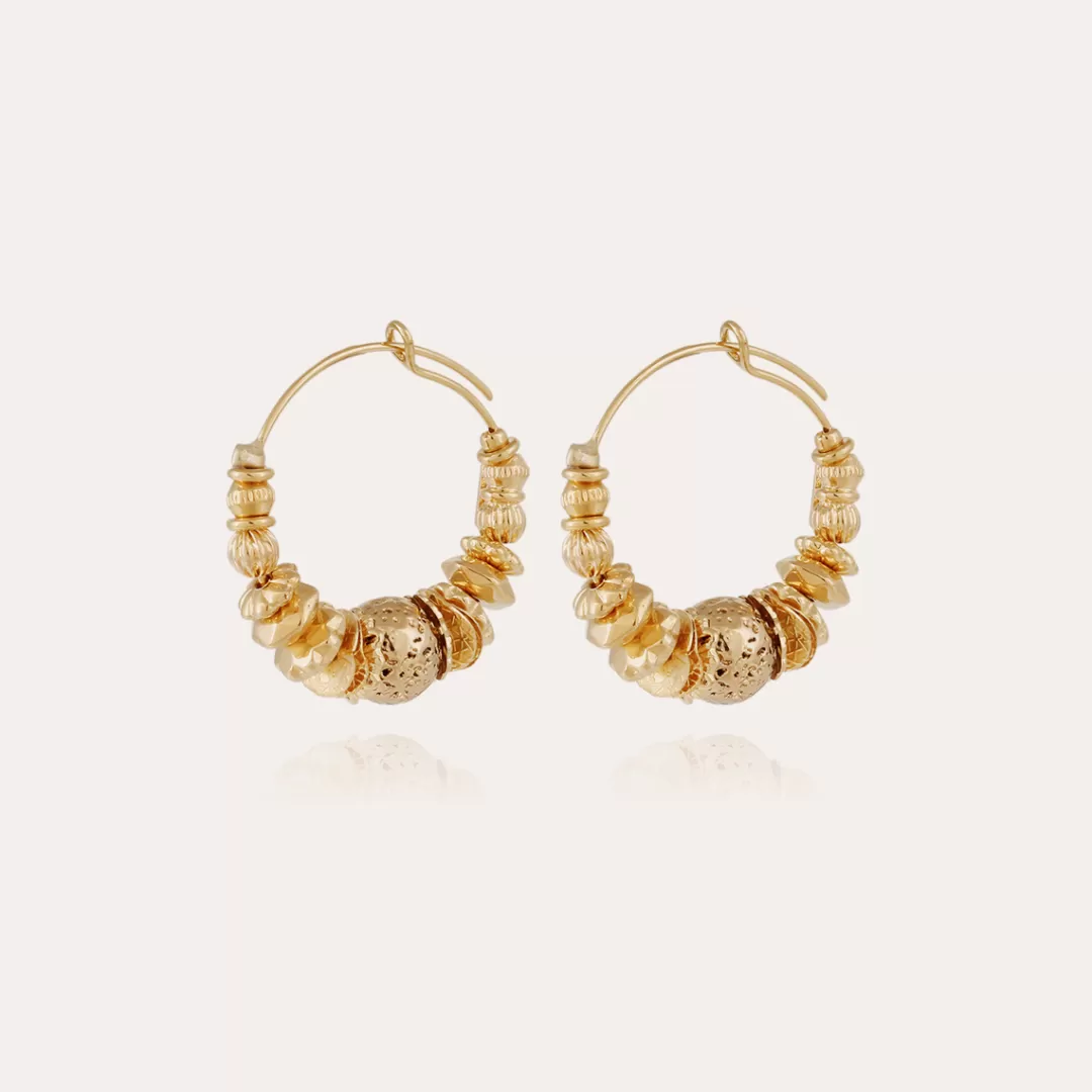 Gas Bijoux Boucles D'Oreilles Creoles Aloha Mini Dorees