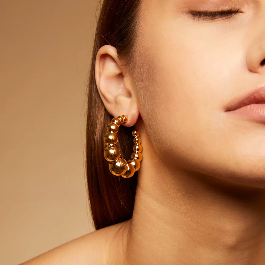 Gas Bijoux Boucles D'Oreilles Creoles Andy Petit Modele Dorees