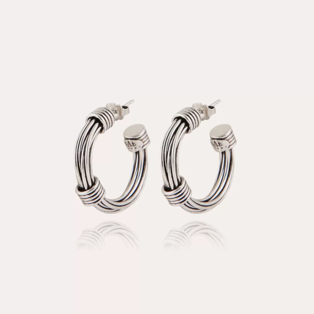 Gas Bijoux Boucles D'Oreilles Creoles Ariane Petit Modele Argentees