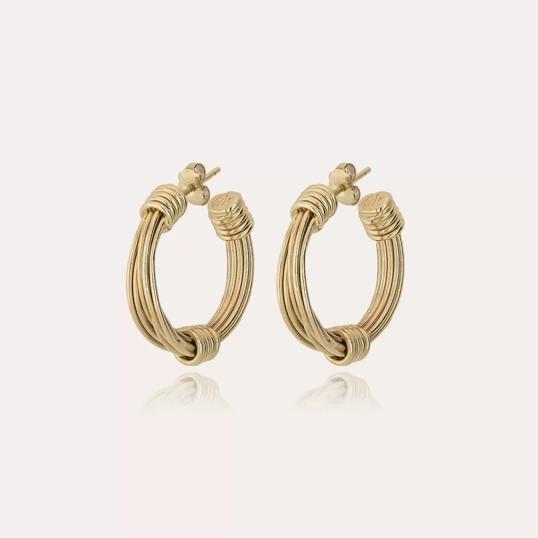 Gas Bijoux Boucles D'Oreilles Creoles Ariane Petit Modele Dorees