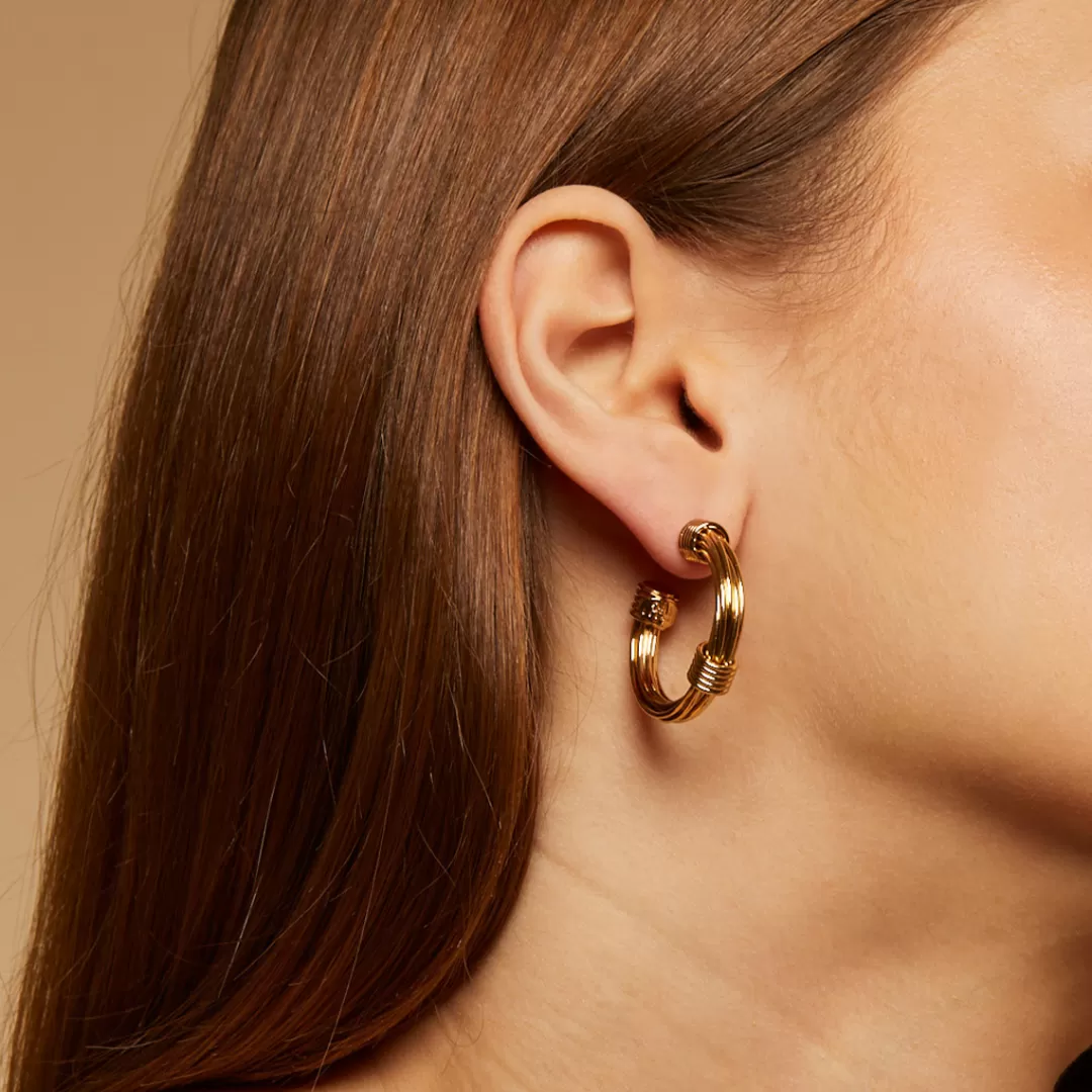 Gas Bijoux Boucles D'Oreilles Creoles Ariane Petit Modele Dorees