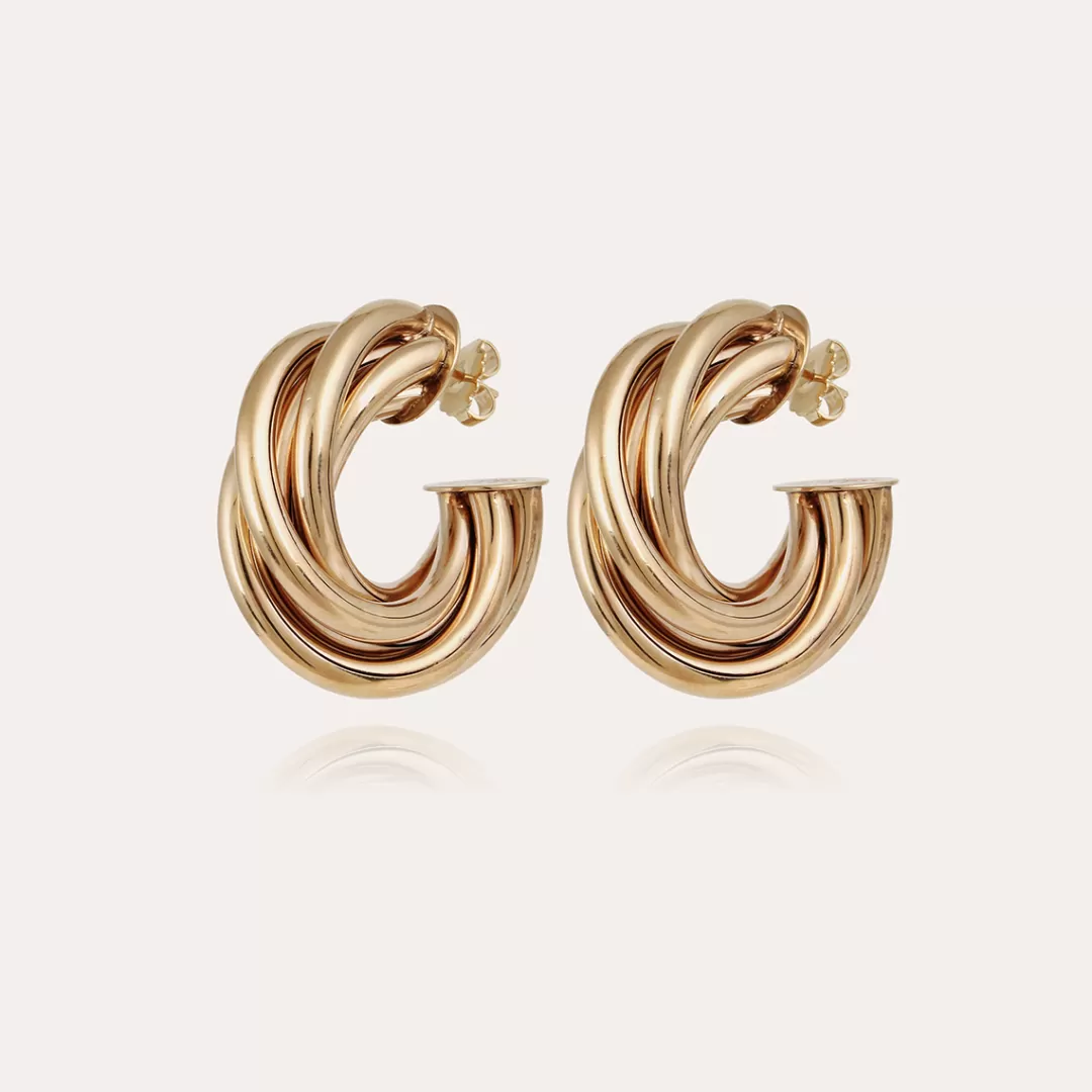 Gas Bijoux Boucles D'Oreilles Creoles Atik Moyen Modele Dorees