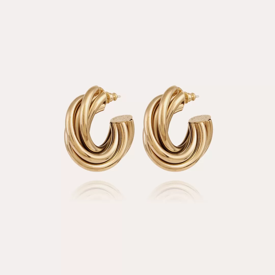 Gas Bijoux Boucles D'Oreilles Creoles Atik Petit Modele Dorees
