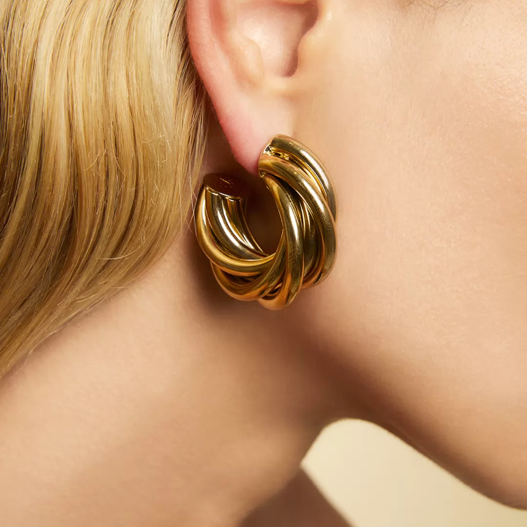 Gas Bijoux Boucles D'Oreilles Creoles Atik Petit Modele Dorees