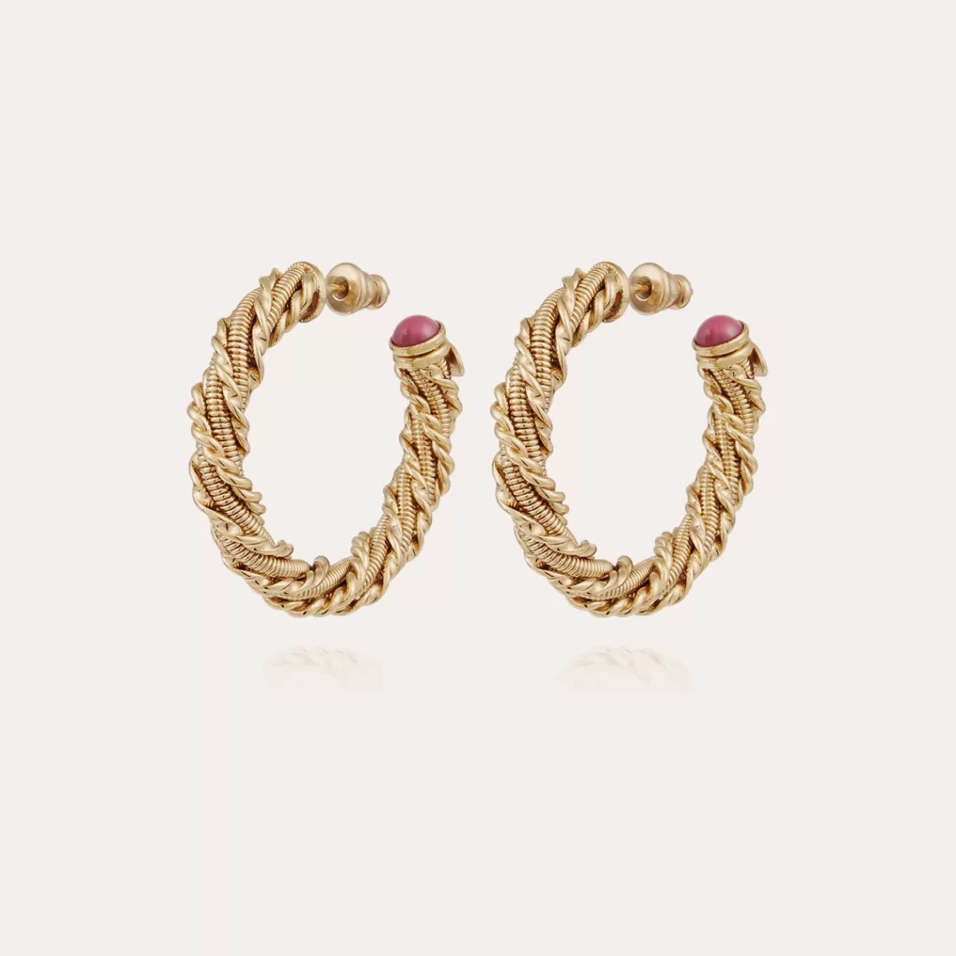 Gas Bijoux Boucles D'Oreilles Creoles Bonnie Petit Modele Dorees