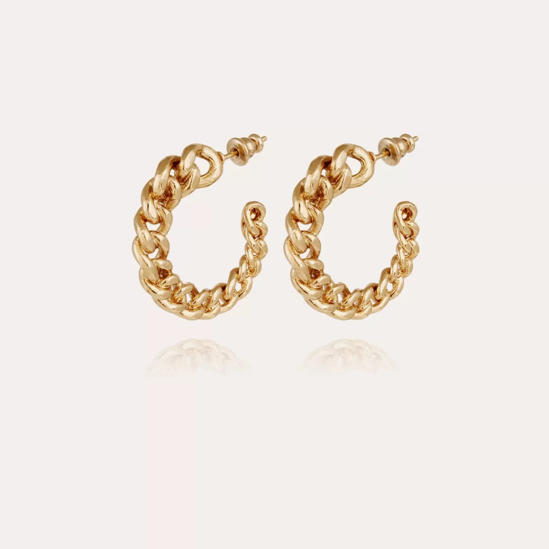 Gas Bijoux Boucles D'Oreilles Creoles Bronxy Dorees